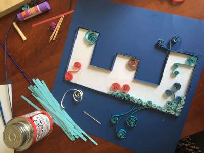 Paper quilling in progress