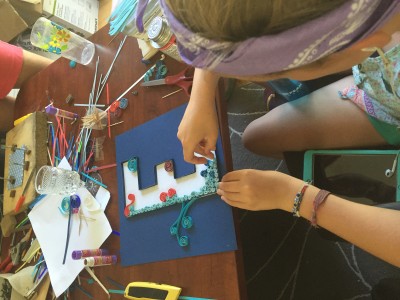 Paper quilling in progress